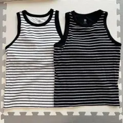 UNIQLO リブブラトップ アメリカンスリーブ 160サイズ ２色セット