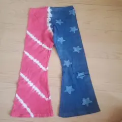 赤と青のタイダイ星模様ボトムス S