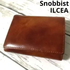 【美品】イタリアレザー ILCEA社製ミュージアムカーフ 三つ折り財布 メンズ