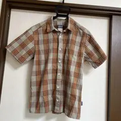 patagonia 半袖シャツ オレンジチェック