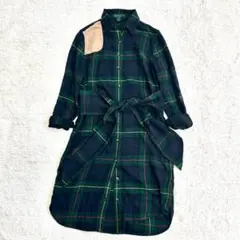 美品✨ローレンラルフローレン シャツワンピース チェック柄 ベルト付き XS