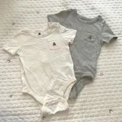 【美品】baby gapロンパース ホワイト グレー 2枚セット