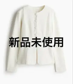 H&Mウエストシェイプカーディガン ホワイトカラー S