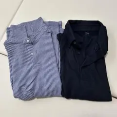 ポロシャツ2点セット ストライプとネイビー