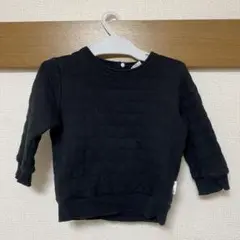 黒いキルティング長袖トレーナー 80cm