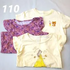 UNIQLO　キッズTシャツ【110】黄色　花柄 3枚セット　コラボ　女の子　夏