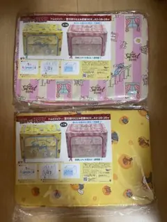 【新品未使用】トムとジェリー　窓付折りたたみ収納BOX 黄色　ピンク　2点セット