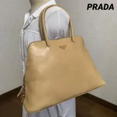 ◇ PRADA プラダ レザートートバッグ キャメル ◇