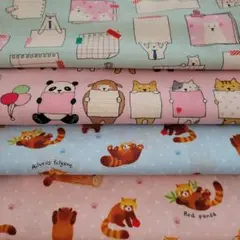 お得✨かわいい✨　レッサーパンダ&メモとアニマル&メッセージメモ　しろくま柄生地
