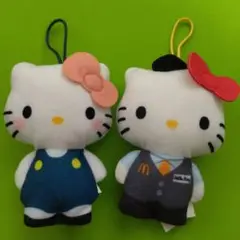 ハローキティ ぬいぐるみ ストラップ付き　2個セット　マクドナルド　50周年