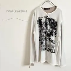 ダブルニードル　長袖　グラフィックカットソー　レイヤード　セット　ヘンリーネック