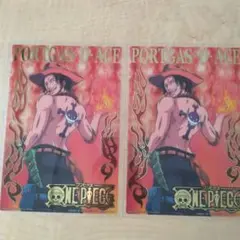 ONE PIECE　クリアプレート×2 エース