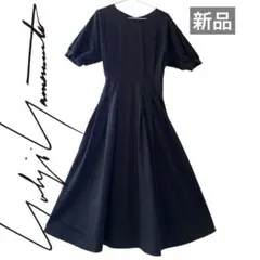 【新品】ヨウジヤマモト アシンメトリー タック ロング ワンピース Aライン