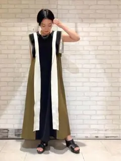 Eimee Lawテープデザインショルダーフリルドレス ブラック未使用