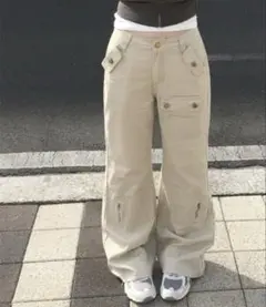 切替ポケットコットンブーツカットパンツ anyonemore