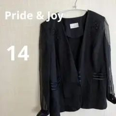 Pride & Joy ブラックノーカラージャケット サイズ14