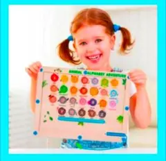 英語知育⭐️Auvewilo 磁気アルファベット動物ボード 子供 英語 ボード