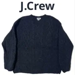J.Crew ダークグレー ケーブルニットセーター アランニット