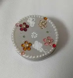 【ハンドメイド】小物入れ 4色フラワー スワロフスキー