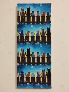 ❀.* 星に願いを…猫たち ファブリックパネル 12×30㎝ 1枚 タテ❀.*