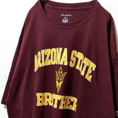 チャンピオン アリゾナステートサンデビルズ ロゴ Tシャツレッド赤2XL古着