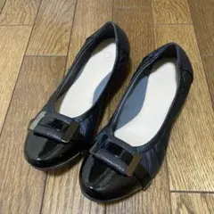 卑弥呼 On Bleue バレエシューズ パンプス ブラック22.5cm