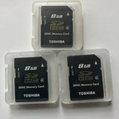 中古品東芝SDHCカード日本製 Class4 SD-L008G4 8GB 3個