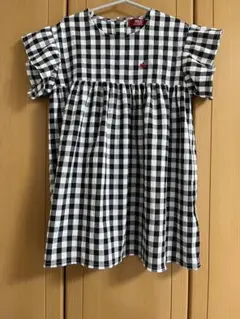 しまむら ポロ ギンガムチェック ワンピース 110㎝