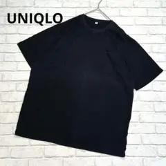 j051【ユニクロ】半袖Tシャツ☆シンプル　ゆったり　ブラック　メンズ　XL