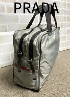 プラダ スポーツライン グレー ナイロン トートバッグ ミニボストンバッグ