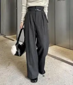 ミスティック　ベルト付きスラックスパンツ