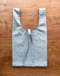 ミニサイズエコバッグ　リトルマーガレット(スモールブルーグレー) ハンドメイド