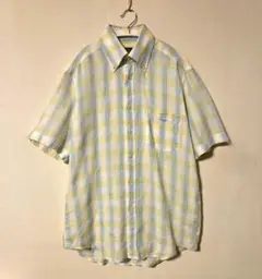 美品【Aquascutum】リネン100% チェックシャツ
