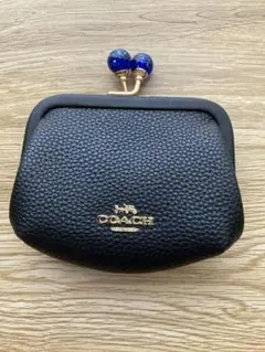 COACH 黒 レザー がま口 コインケース