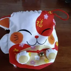 招き猫型巾着