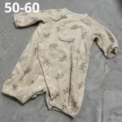 ロンパース　カバーオール　ブラウン　茶色　美品　長袖　50 60 クマ　動物
