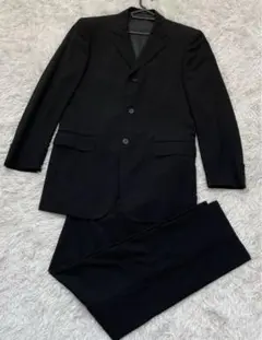 美品　LesMues レミュー　AOKI 黒ストライプ　スーツセット　Y7 就活