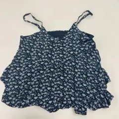 花柄フリルキャミソール 160ネイビー