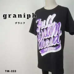 グラニフ デザインTシャツ ビッグロゴ ビッグシルエット 男女兼用 ブラック