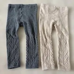 タイツ 90cm グレー アイボリー ユニクロ
