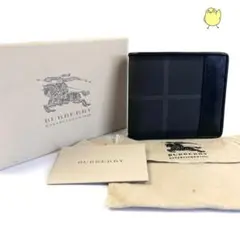 極美品 BURBERRY バーバリ 財布 ブラック×グレー