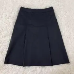 美品★23区ニジュウサンク★ブロックプリーツ フレアスカート36グレー
