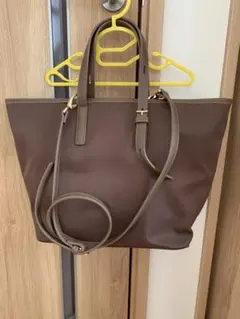 【美品】ロペ ブラウン 2wayトートバッグ ロゴ付き