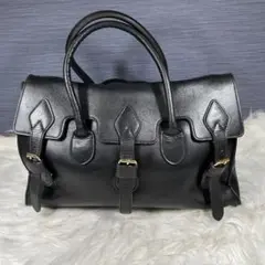 【銀座タニザワ】トートバッグ レザー ビジネスバッグ 黒 フラップ A4収納可