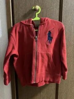 ラルフローレン　赤パーカー　裏起毛　90