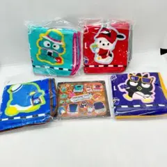 【新品未使用】サンリオ×JR キャラフルライナー　ハンカチ　フレークシール計5種