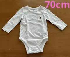 GAPbaby 長袖ロンパース　ボディスーツ　白　6-12months 70cm