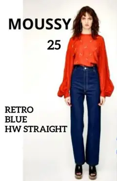 ✨️美品✨️ MOUSSY RETRO BLUE HW STRAIGHT 25