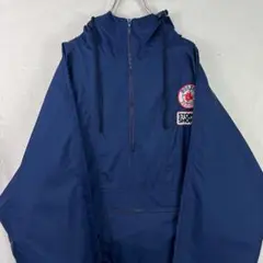 USA古着 00s red sox mlb アノラックパーカー ネイビー