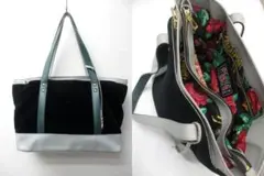 FEILER/フェイラー○レザー×無地シェニール織コンビ トートバッグ